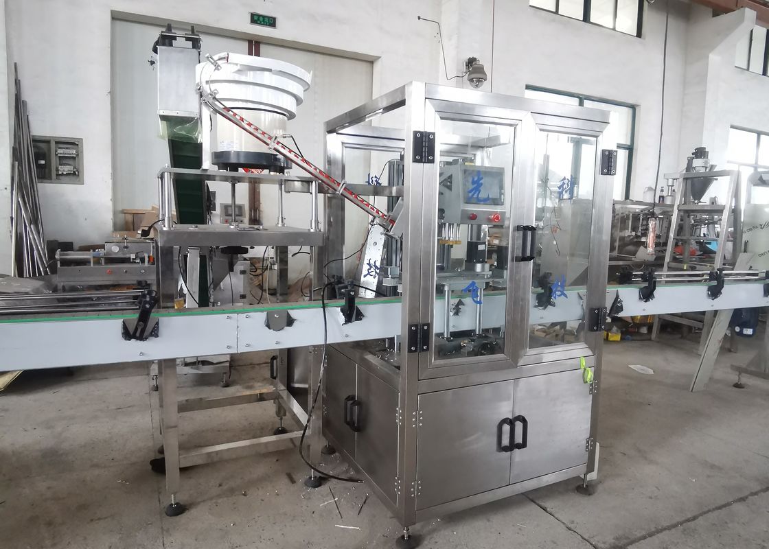 Silver Grey 500KG Bottle Filling And Capping Machine 1000mm Plastic Cap Machine